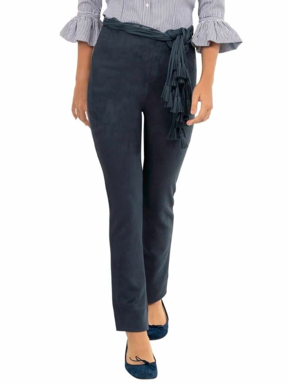 Gretchen Scott Designs Navy Gripeless Pull On Pants Ultra Suede 27" Large